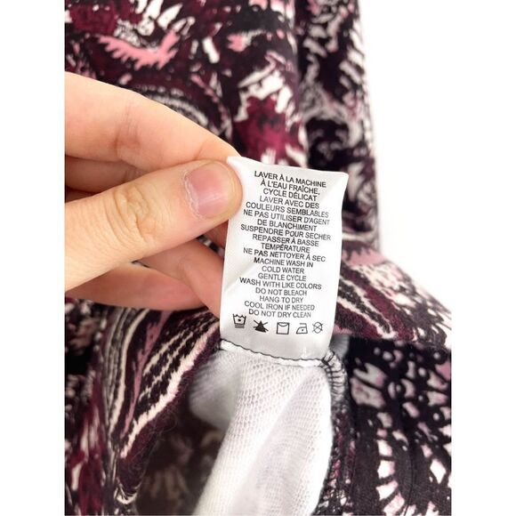 Joie Caleigh Abstract Floral Purple Cropped Sweatshirt S‎ - Picture 7 of 8